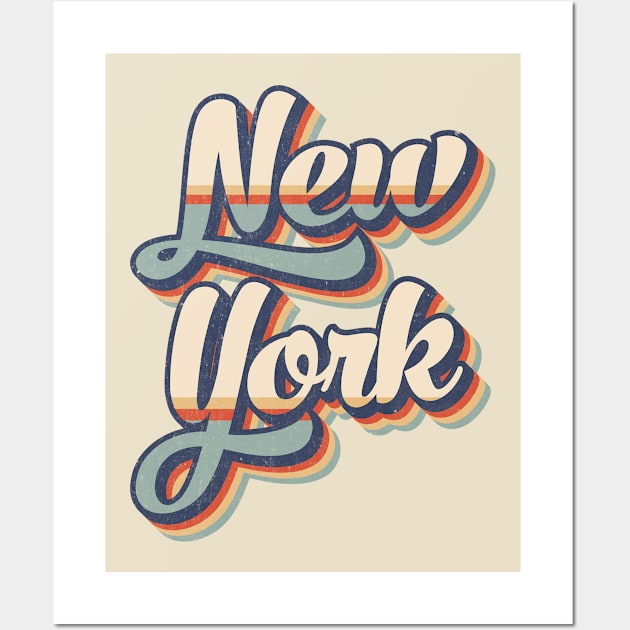 New York // Retro Vintage Style Wall Art by Stacy Peters Art